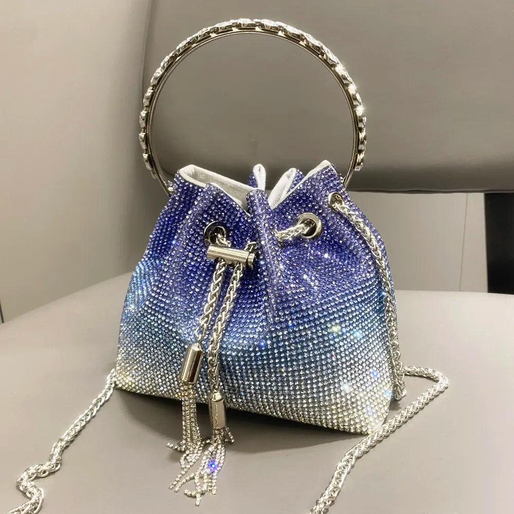 Rhinestone Covered Bucket Bag - Your Shiny Clothes