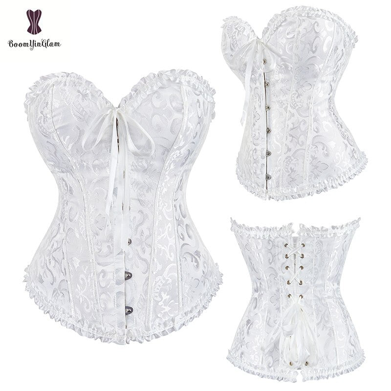 Pleated Lace Bustier Corset - Your Shiny Clothes