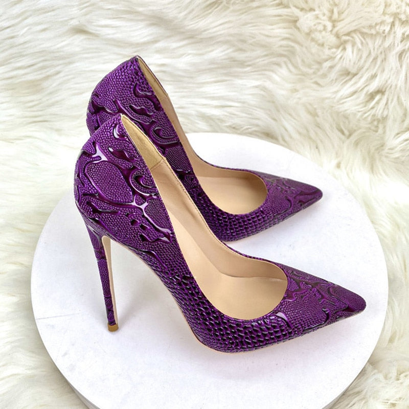 Purple 12 cm High Heel Stiletto's - Your Shiny Clothes