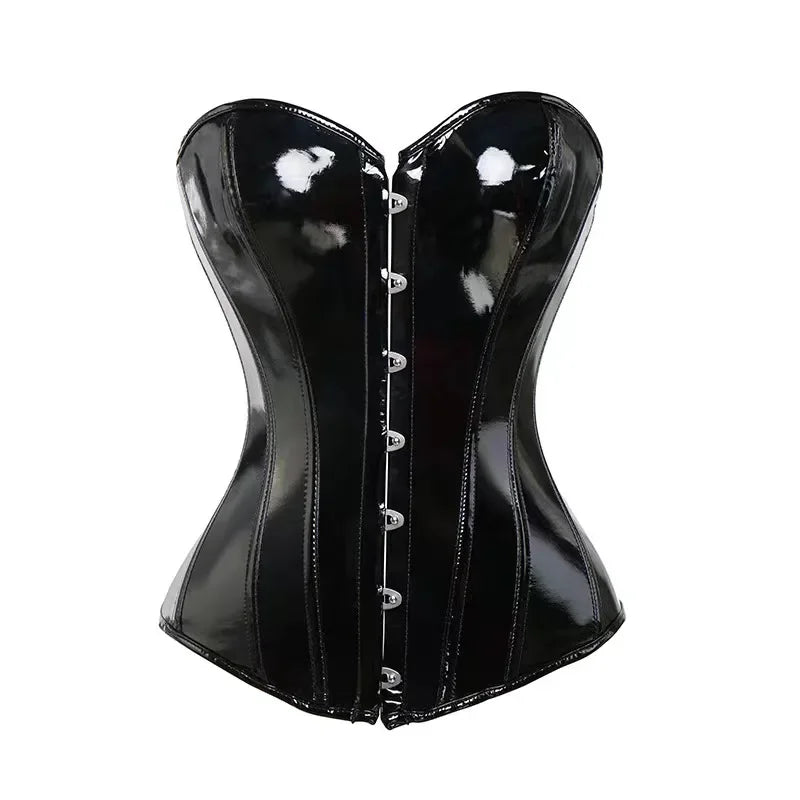 Black Shiny PVC Corset