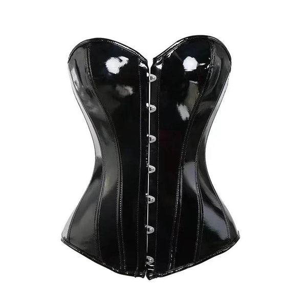 Black Shiny PVC Corset - Your Shiny Clothes