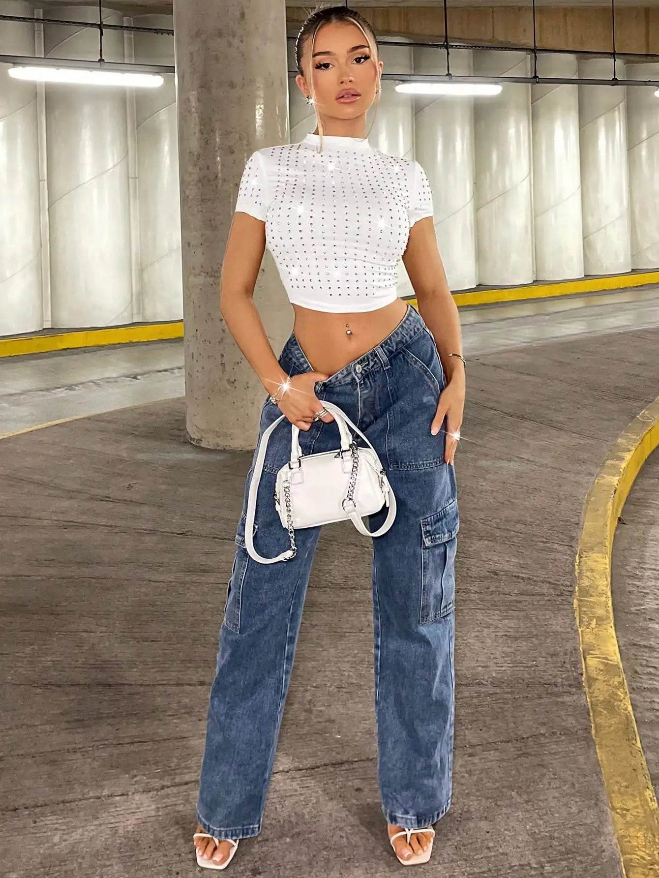 Short Waist Sparkling Top - Your Shiny Clothes