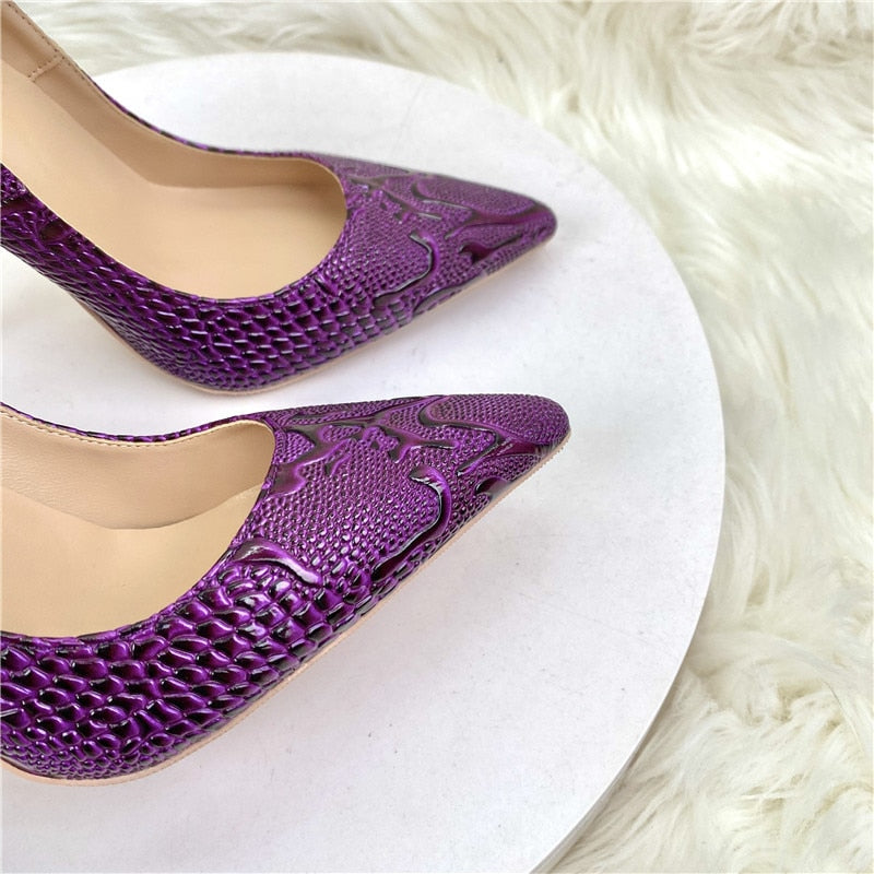 Purple 12 cm High Heel Stiletto's - Your Shiny Clothes