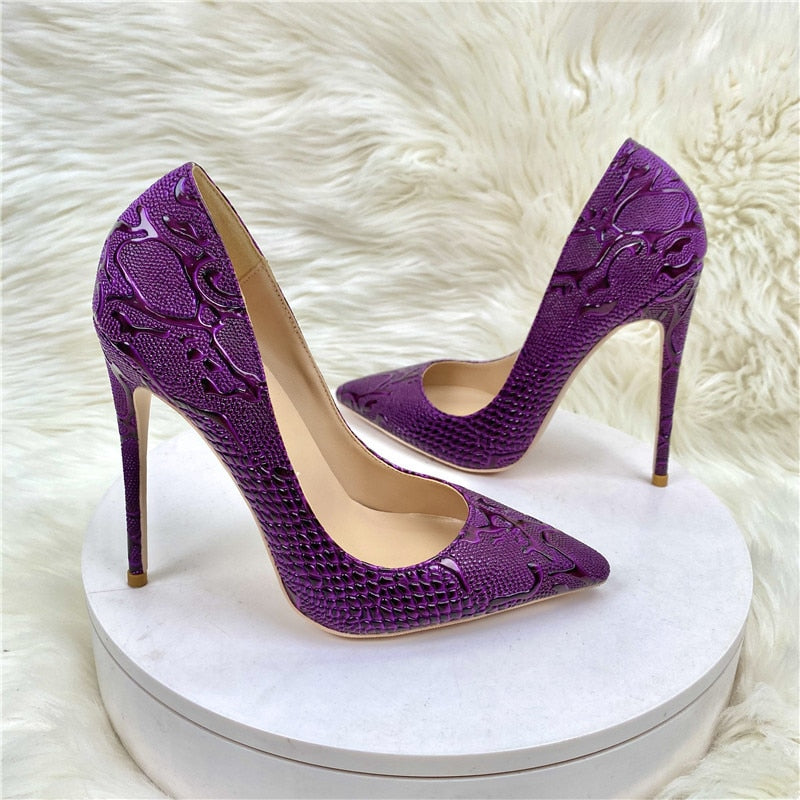 Purple 12 cm High Heel Stiletto's - Your Shiny Clothes