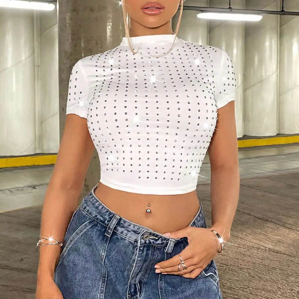 Short Waist Sparkling Top - Your Shiny Clothes