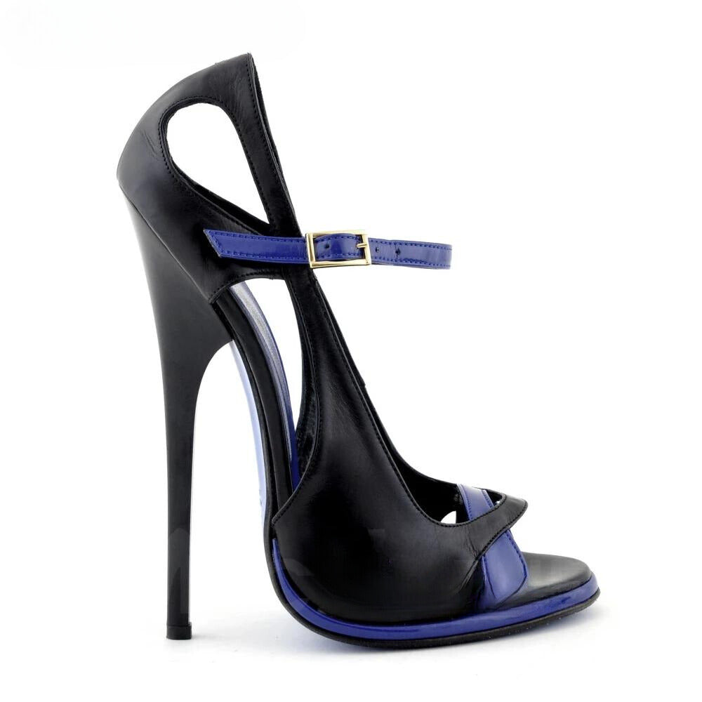 Extremely High Heel Peep Toe Patent Leather Sandals - Your Shiny Clothes