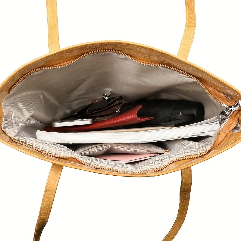 Glossy Patent Leather Vintage Tote Bag