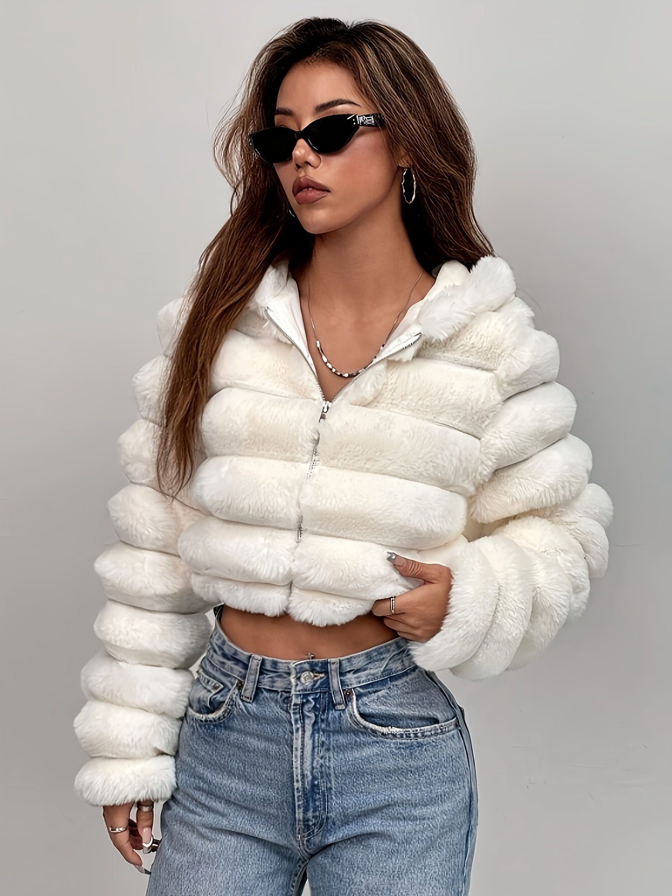 Elegant & Cozy Women's Faux Fur Hooded Jacket