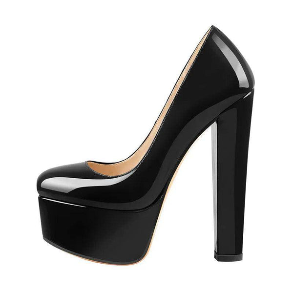 Black Patent Leather Platform Heels by Your Shiny Clothes - Your Shiny Clothes