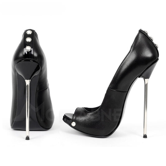 Your Shiny Clothes Black Peep Toe Heels - Your Shiny Clothes