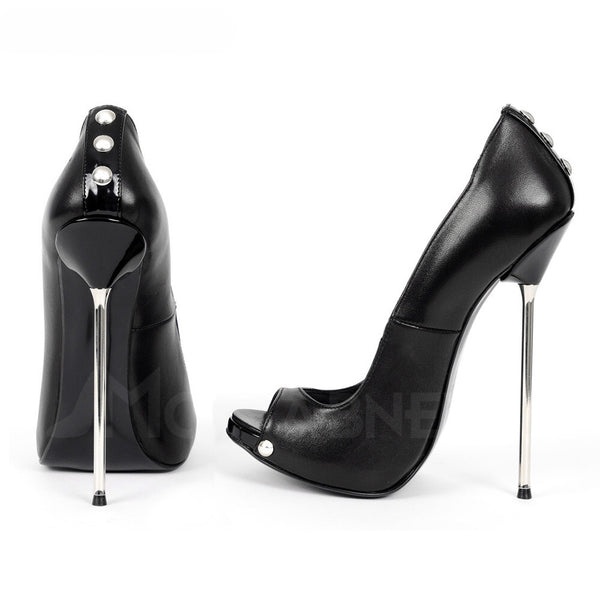 Your Shiny Clothes Black Peep Toe Heels - Your Shiny Clothes