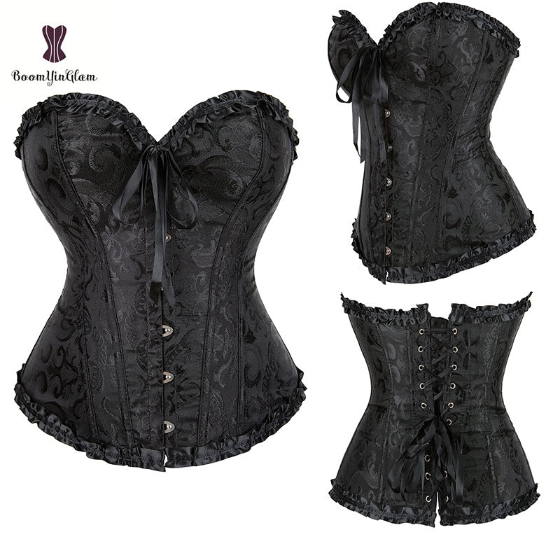 Pleated Lace Bustier Corset - Your Shiny Clothes