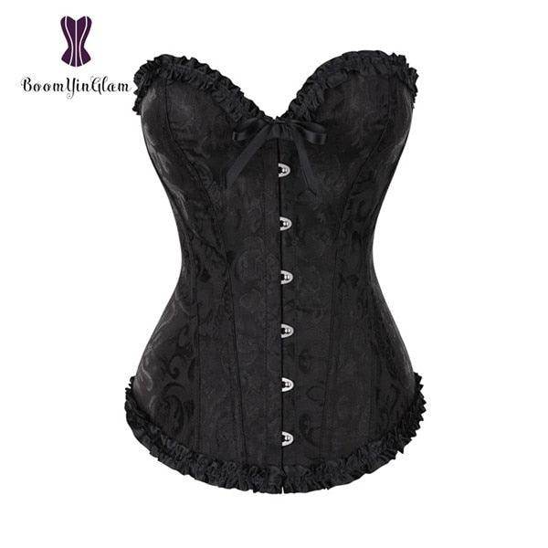 Pleated Lace Bustier Corset - Your Shiny Clothes