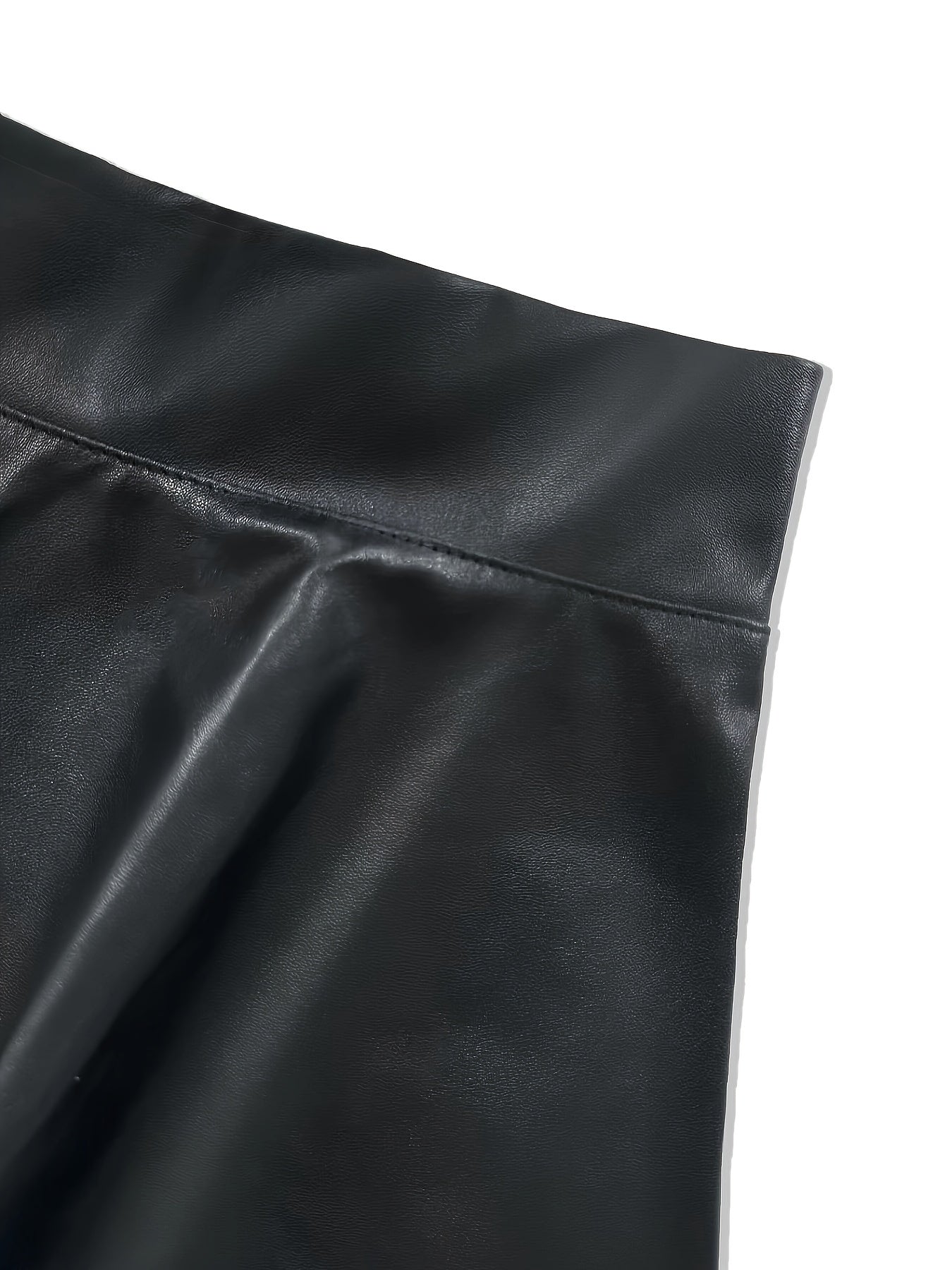 Pu Leather High Waist Flared Skirt - Your Shiny Clothes