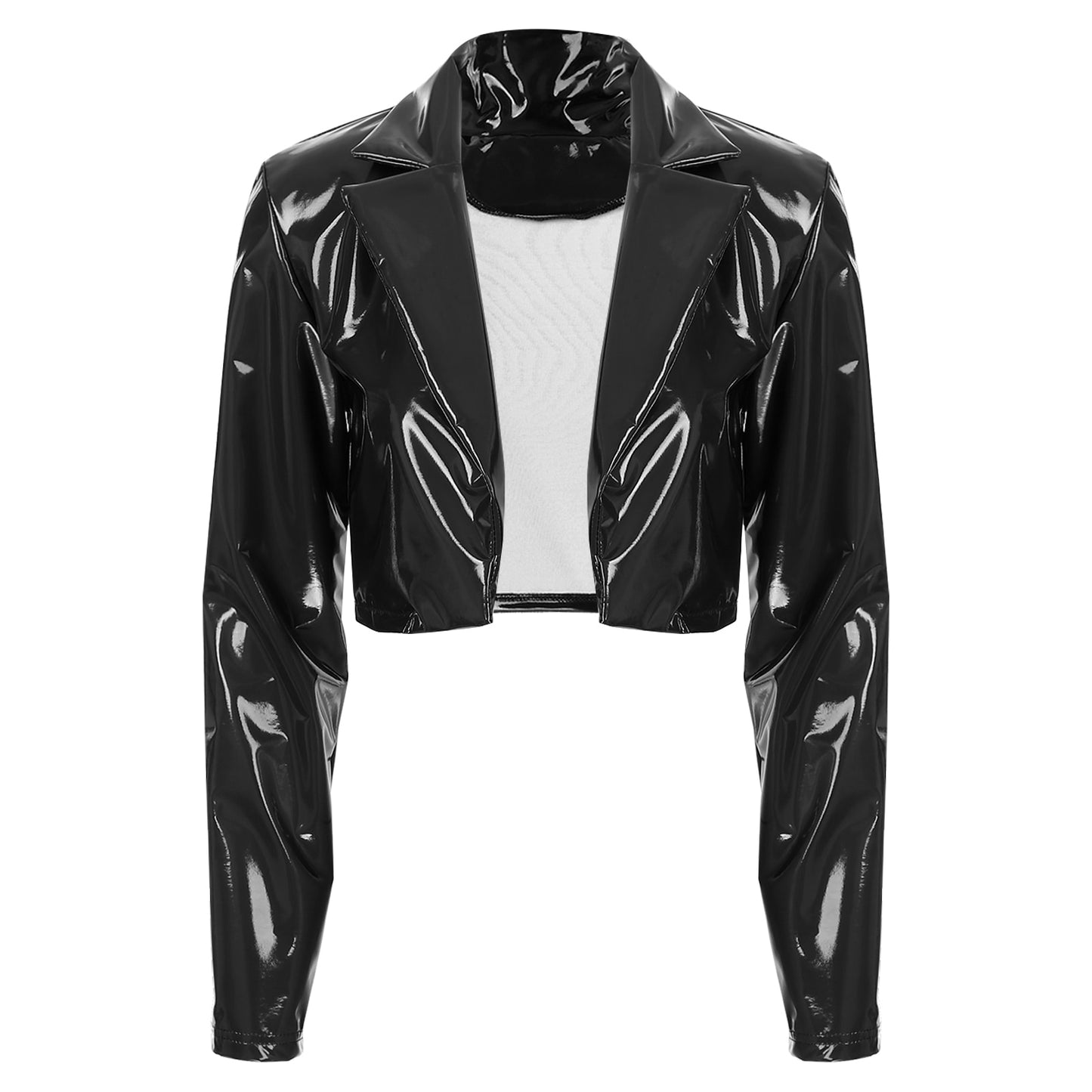 Patent Leather Cropped Jacket - Your Shiny Clothes