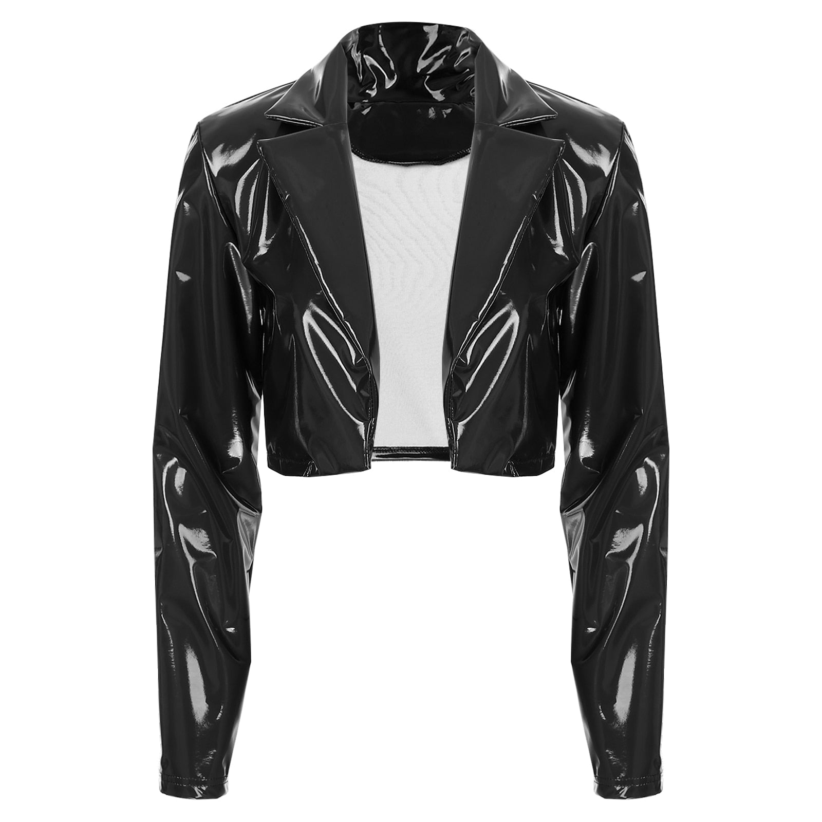 Patent Leather Cropped Jacket - Your Shiny Clothes