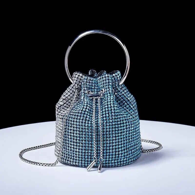 Rhinestone Covered Bucket Bag - Your Shiny Clothes