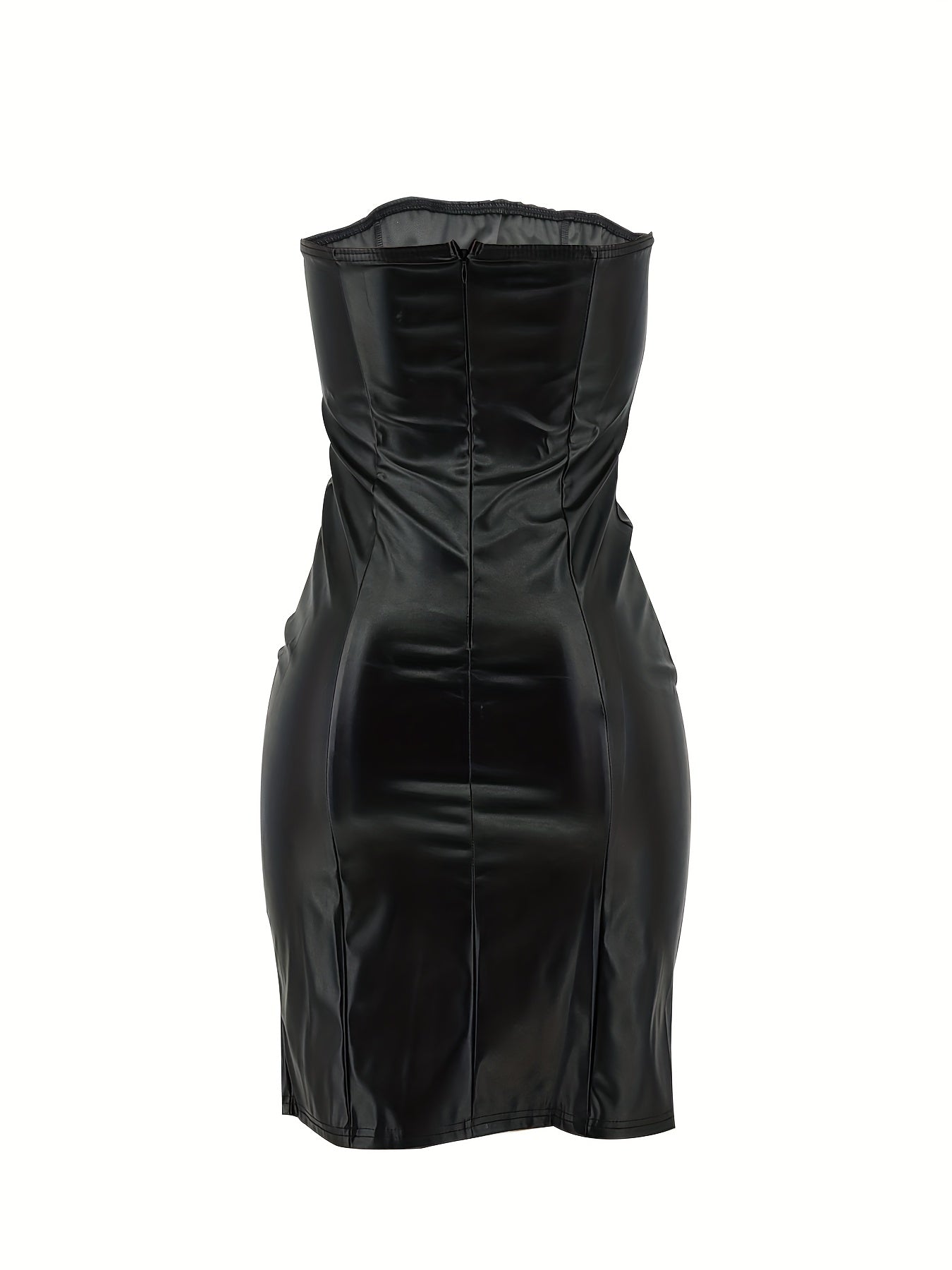 Slim-Fit Faux Leather Tube Dress