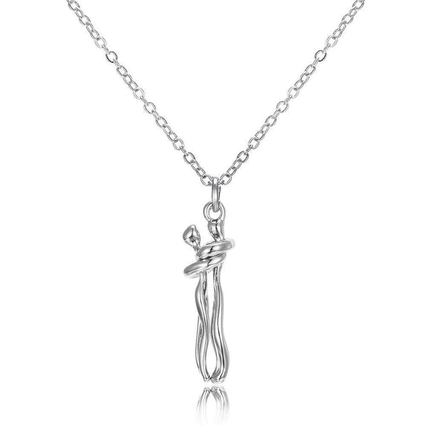 Elegant Silver Pendant Hugging Necklace - Your Shiny Clothes