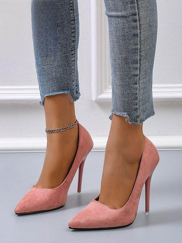 Your Shiny Clothes Faux Suede 12 cm High Heel Pumps - Your Shiny Clothes