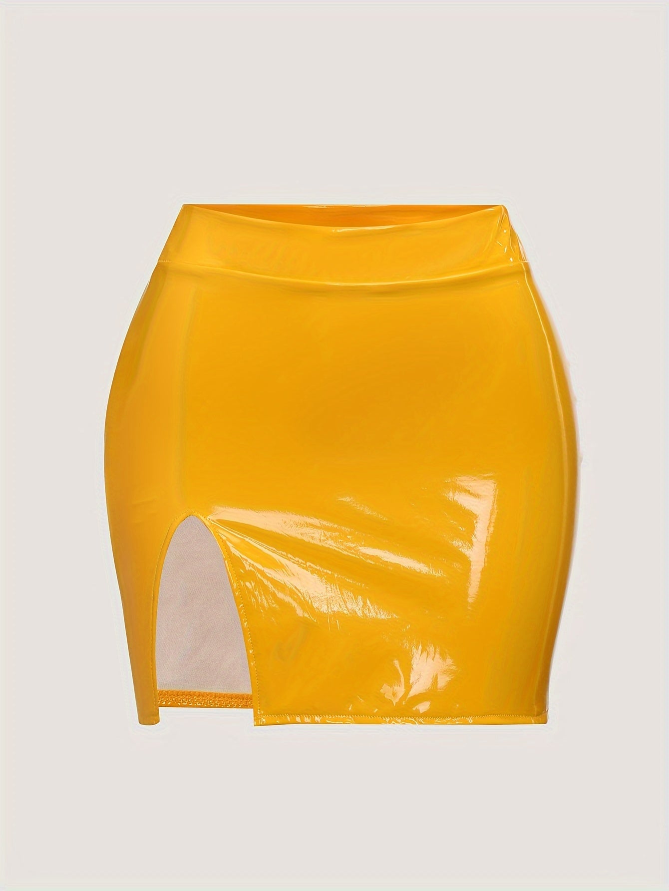 Candy Color Patent Leather Mini Skirt - Your Shiny Clothes