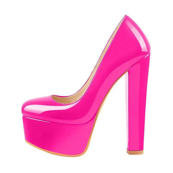Your Shiny Clothes Fuchsia Platform High Heels - Your Shiny Clothes