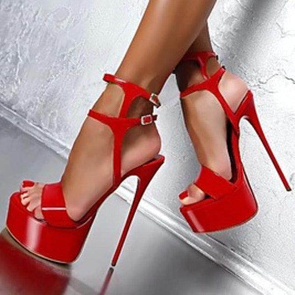 Your Shiny Clothes Patent Leather 16cm High Heel Sandals - Free Shipping - Your Shiny Clothes