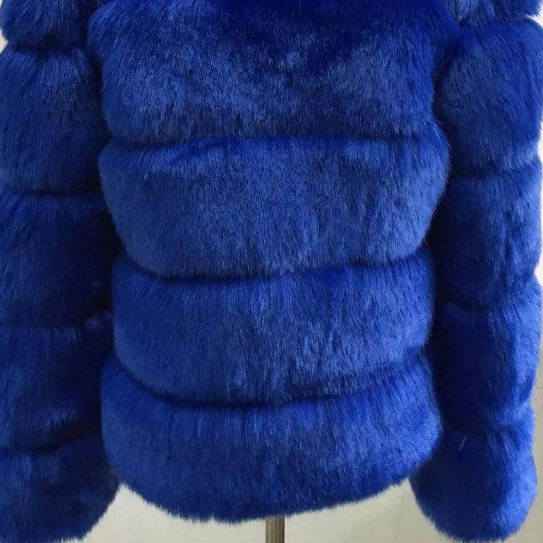 Thick Luxury Faux Fox Fur Coat in Various Colours - Your Shiny Clothes