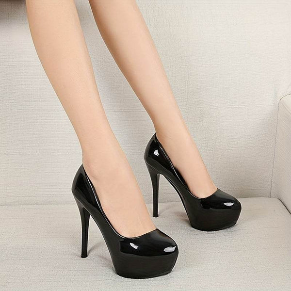 Patent Leather Solid Color Platform Shoes - Your Shiny Clothes
