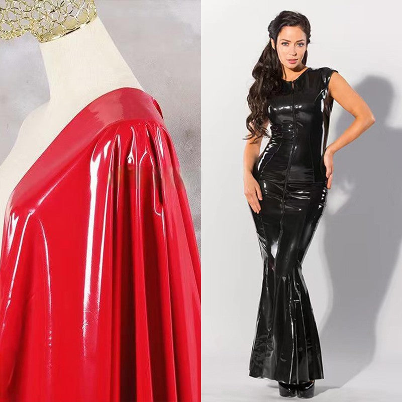 Sleeveless Patent Leather Mermaid Dress - Your Shiny Clothes