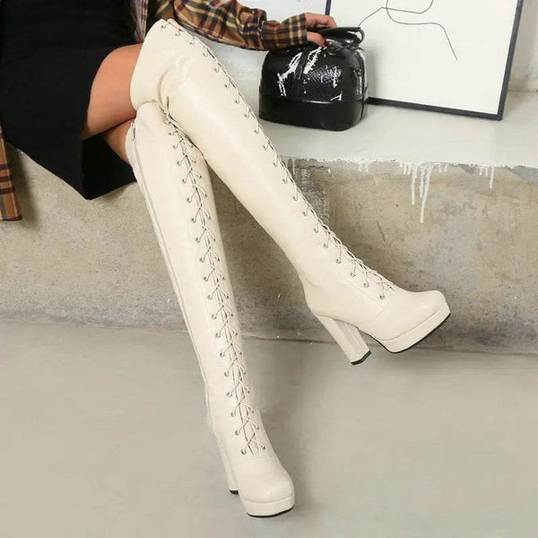 Your Shiny Clothes PU Leather Knee High Boots - Your Shiny Clothes
