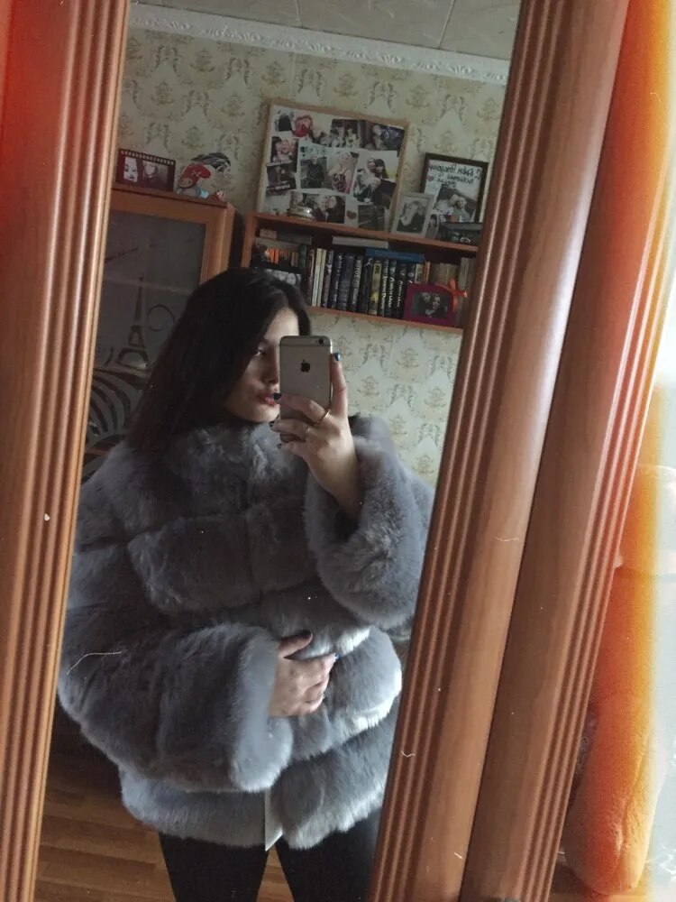 Thick Luxury Faux Fox Fur Coat - Your Shiny Clothes