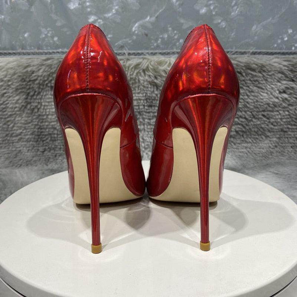 Your Shiny Clothes Red Patent Leather 12 cm High Heels - Your Shiny Clothes