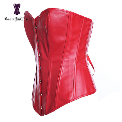 Faux Leather Bustier Corset - Your Shiny Clothes