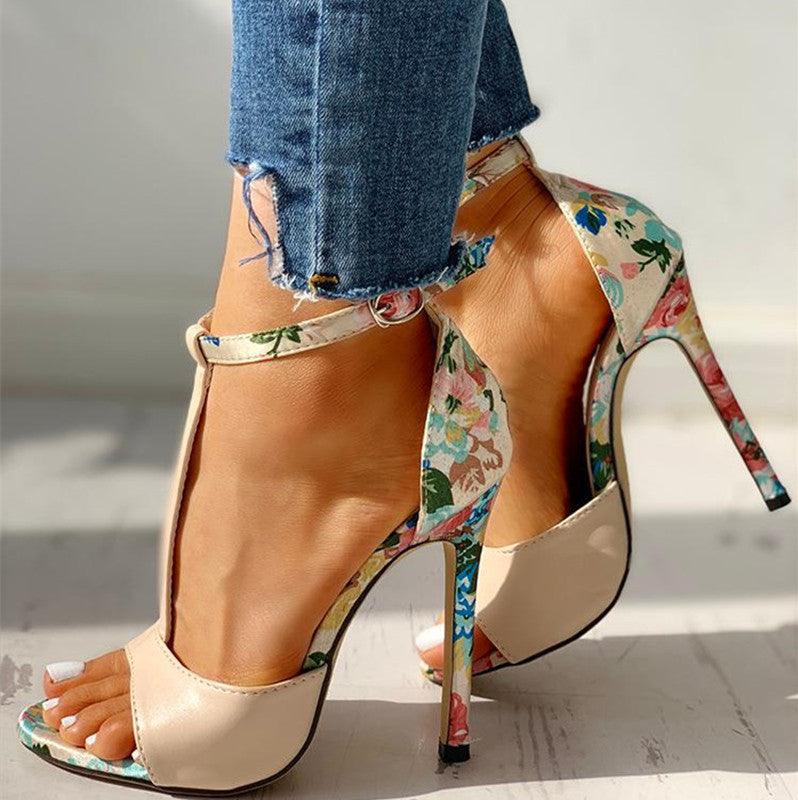 High Heel Ankle Strap Sandals - Your Shiny Clothes