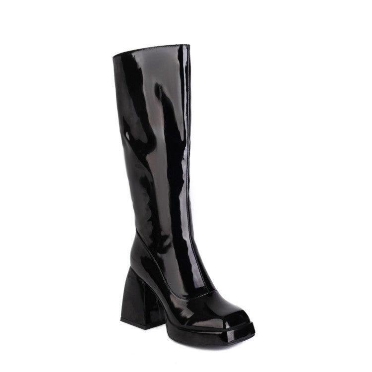 Platform Candy Color Knee High Boots - Your Shiny Clothes