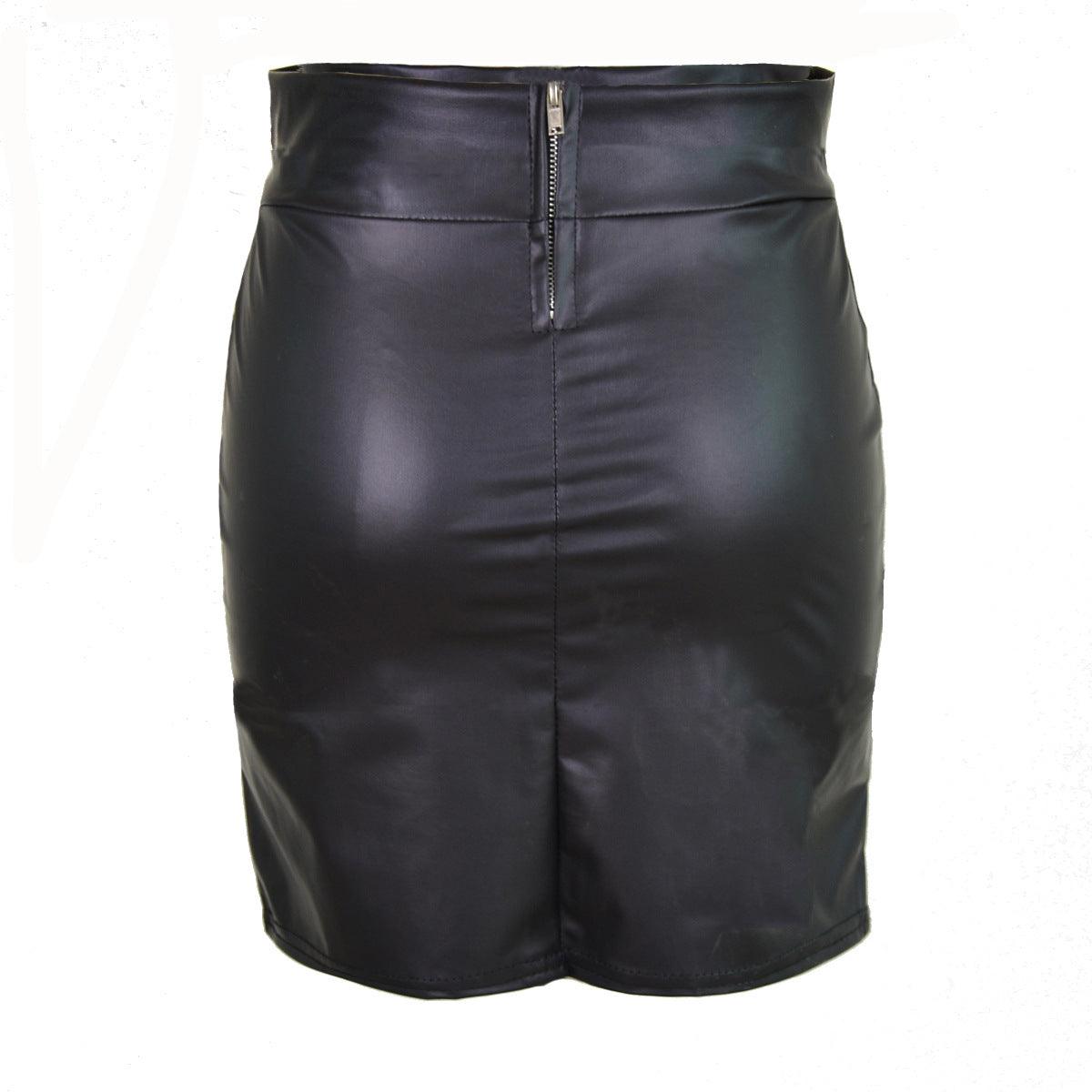 High Waist Faux Leather Skirt - Your Shiny Clothes
