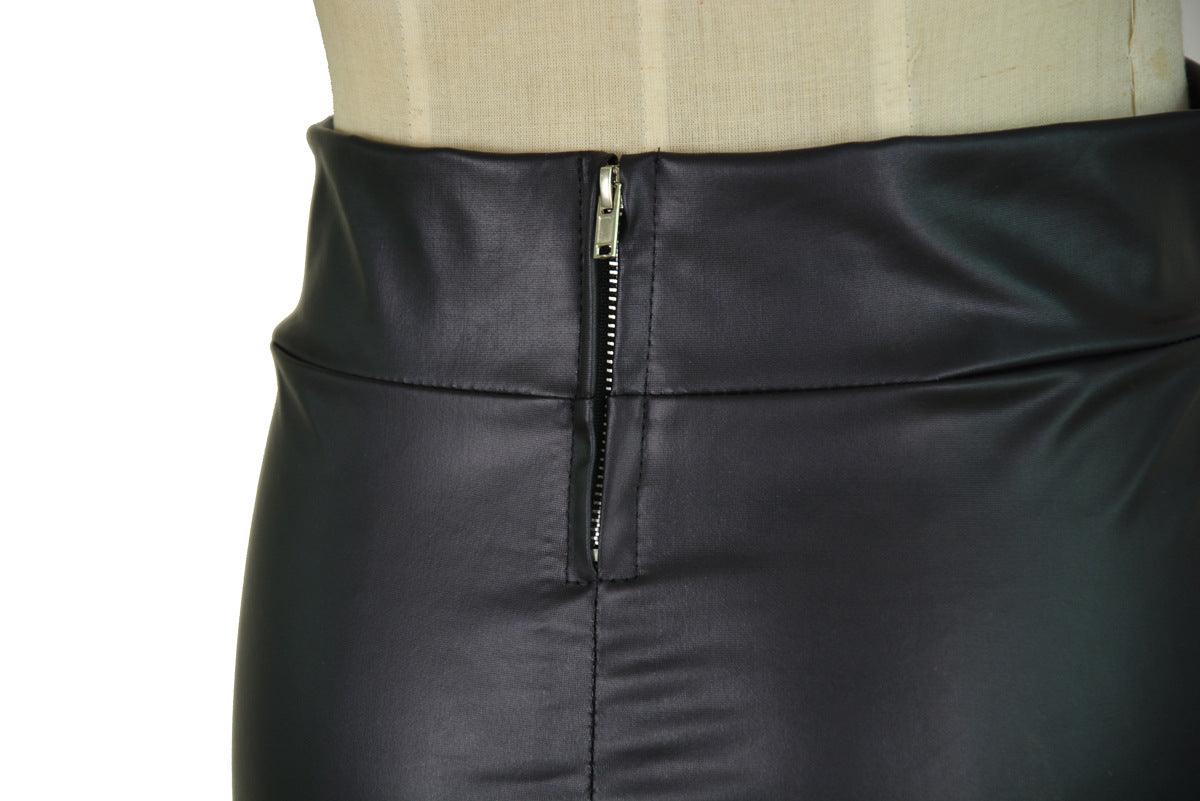 High Waist Faux Leather Skirt - Your Shiny Clothes