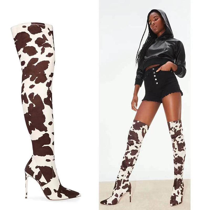 Faux Suede Over The Knee Boots - Your Shiny Clothes