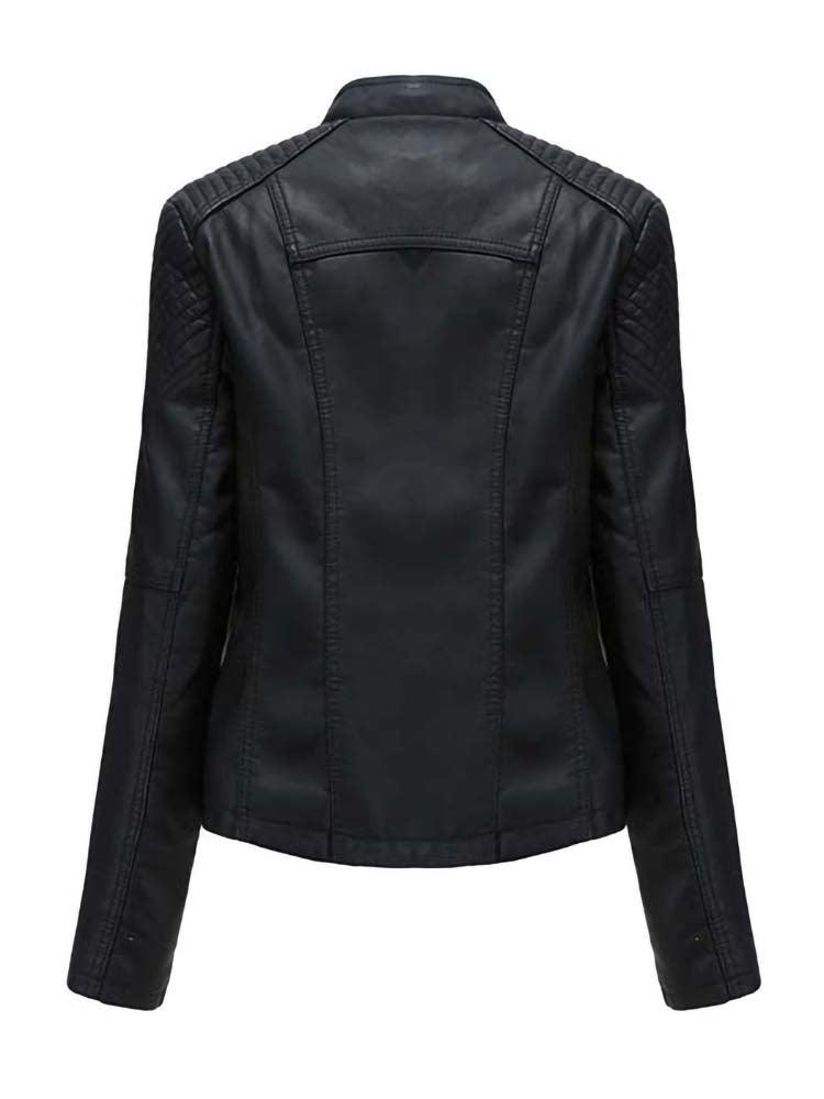 Faux Leather Motor Jacket - Your Shiny Clothes