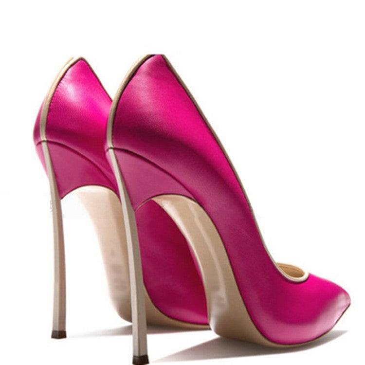 Contrast Coloured 12 cm High Heel Pumps - Your Shiny Clothes