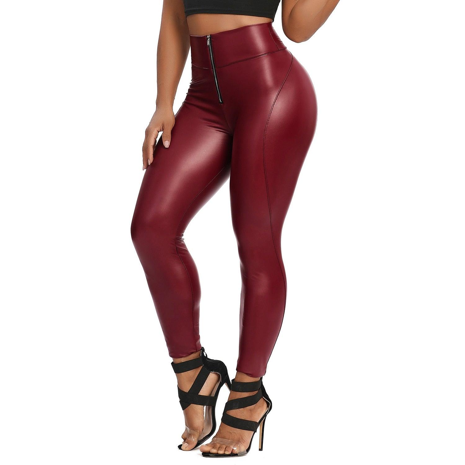 Maroon Faux Leather Leggings – Honey & Spice co.