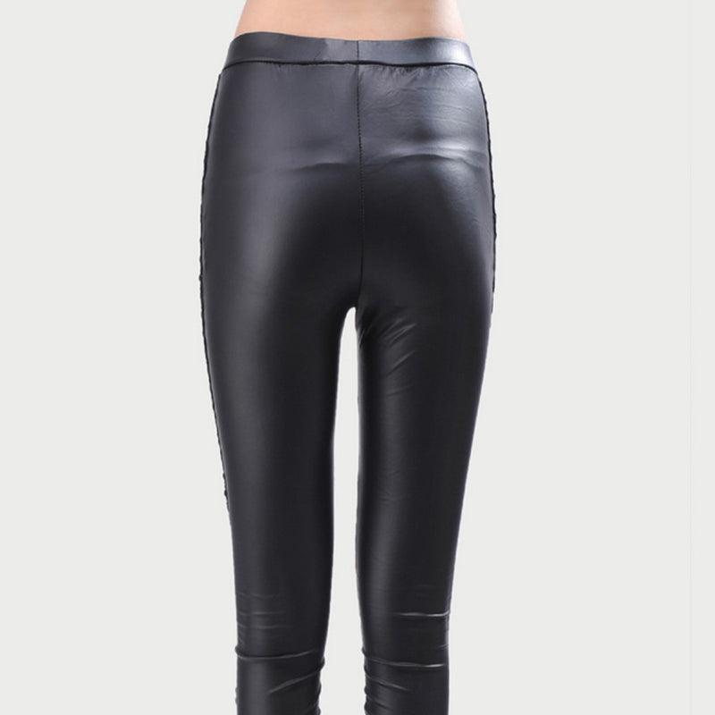 Faux Leather Lace Leggings - Your Shiny Clothes