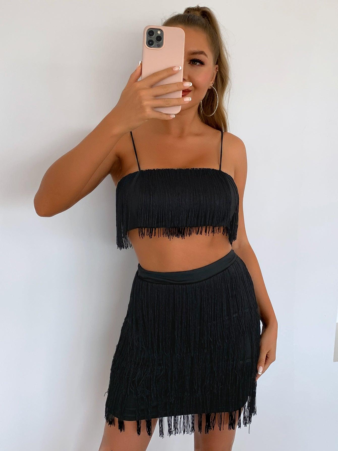 2 Piece Tassel Skirt And Top - Your Shiny Clothes