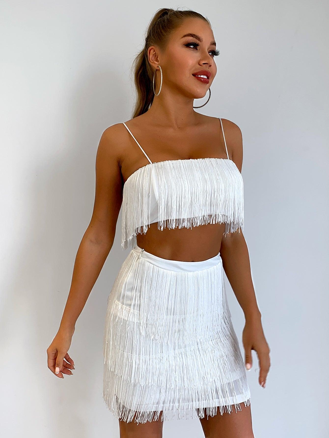 2 Piece Tassel Skirt And Top - Your Shiny Clothes