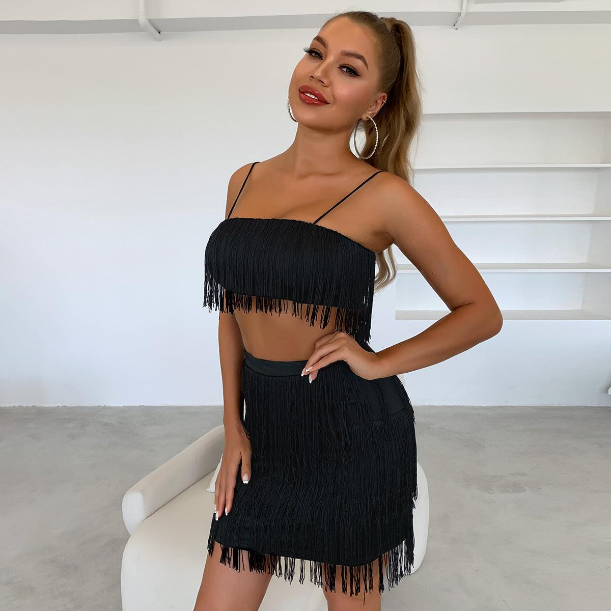 2 Piece Tassel Skirt And Top - Your Shiny Clothes