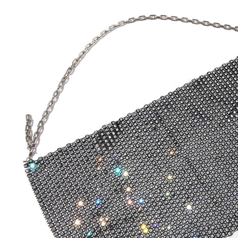 Rhinestone Studded Halter Top - Your Shiny Clothes