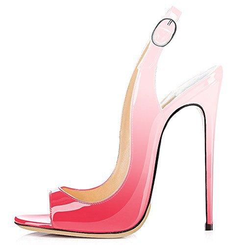 Patent Leather High Heeled Peep Toe Sandals - Your Shiny Clothes