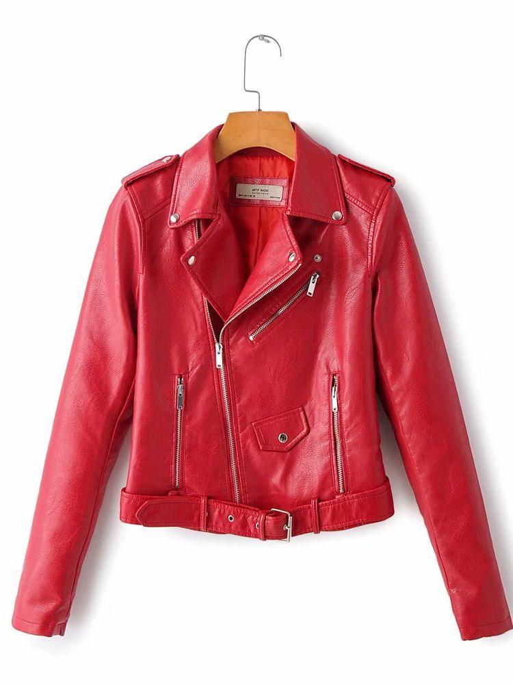 Motorcycle  Faux Leather Jacket - Your Shiny Clothes