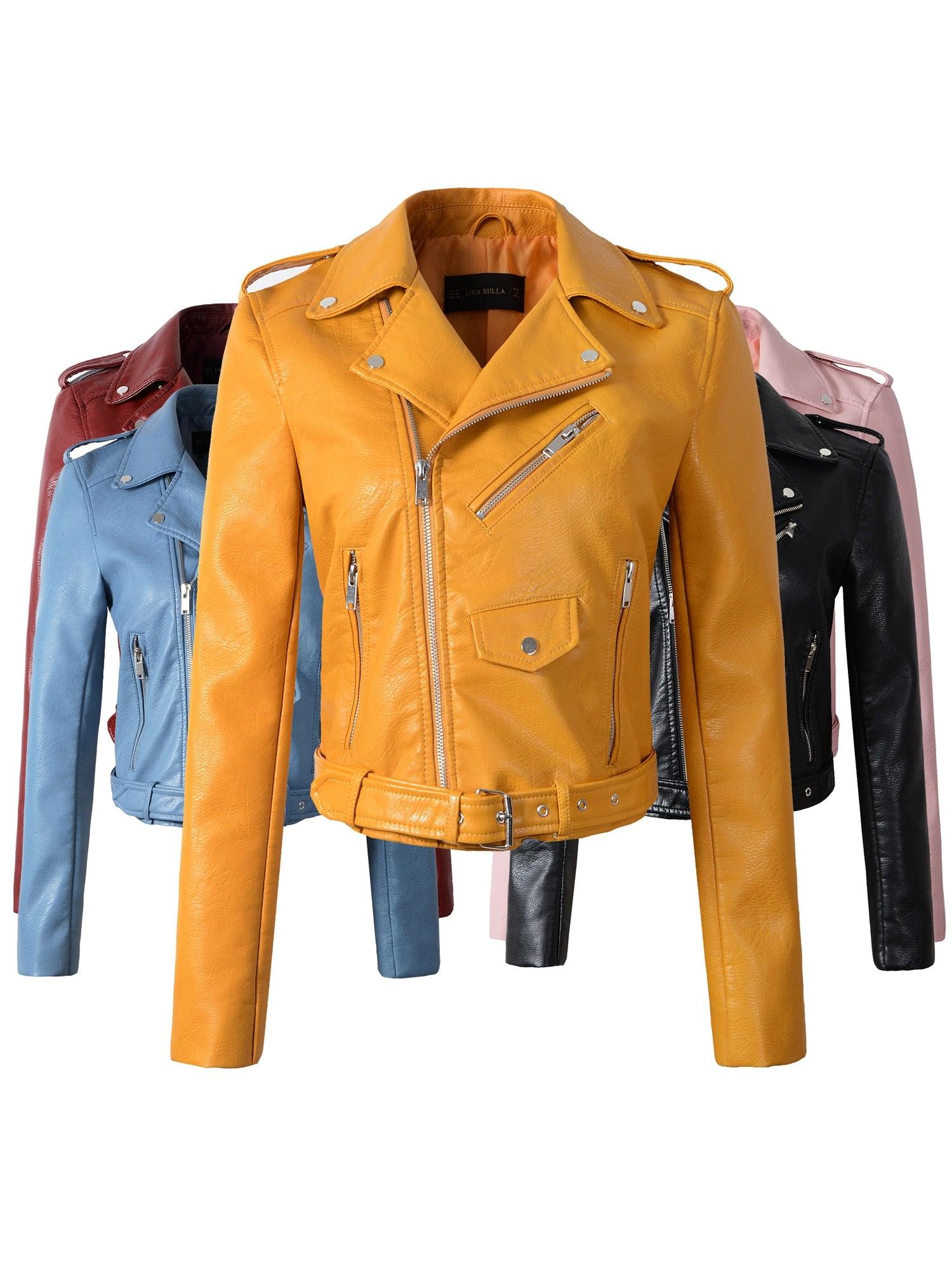 Motorcycle  Faux Leather Jacket - Your Shiny Clothes